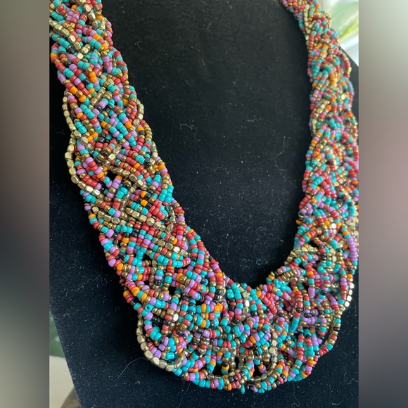 Multi-Colored Wrap Statement Necklace - Picture 7 of 7